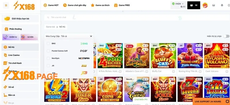 nhà phân phối game nổ hũ X168